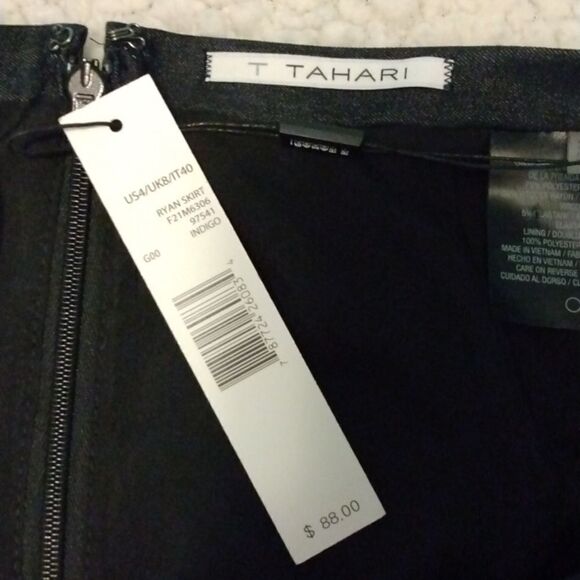 T Tahari Indigo Skirt 4 - Picture 3 of 5
